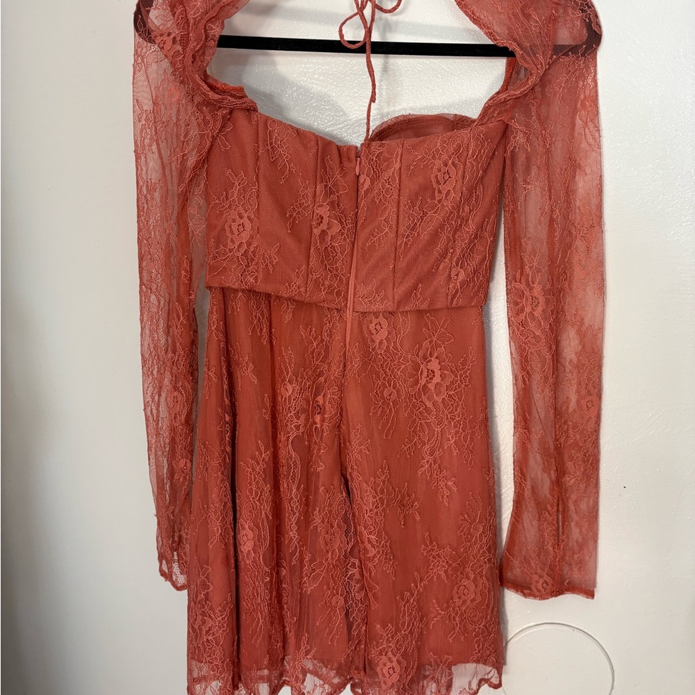 Oh Polly Rust Lace Corset Dress - Picture 4 of 4